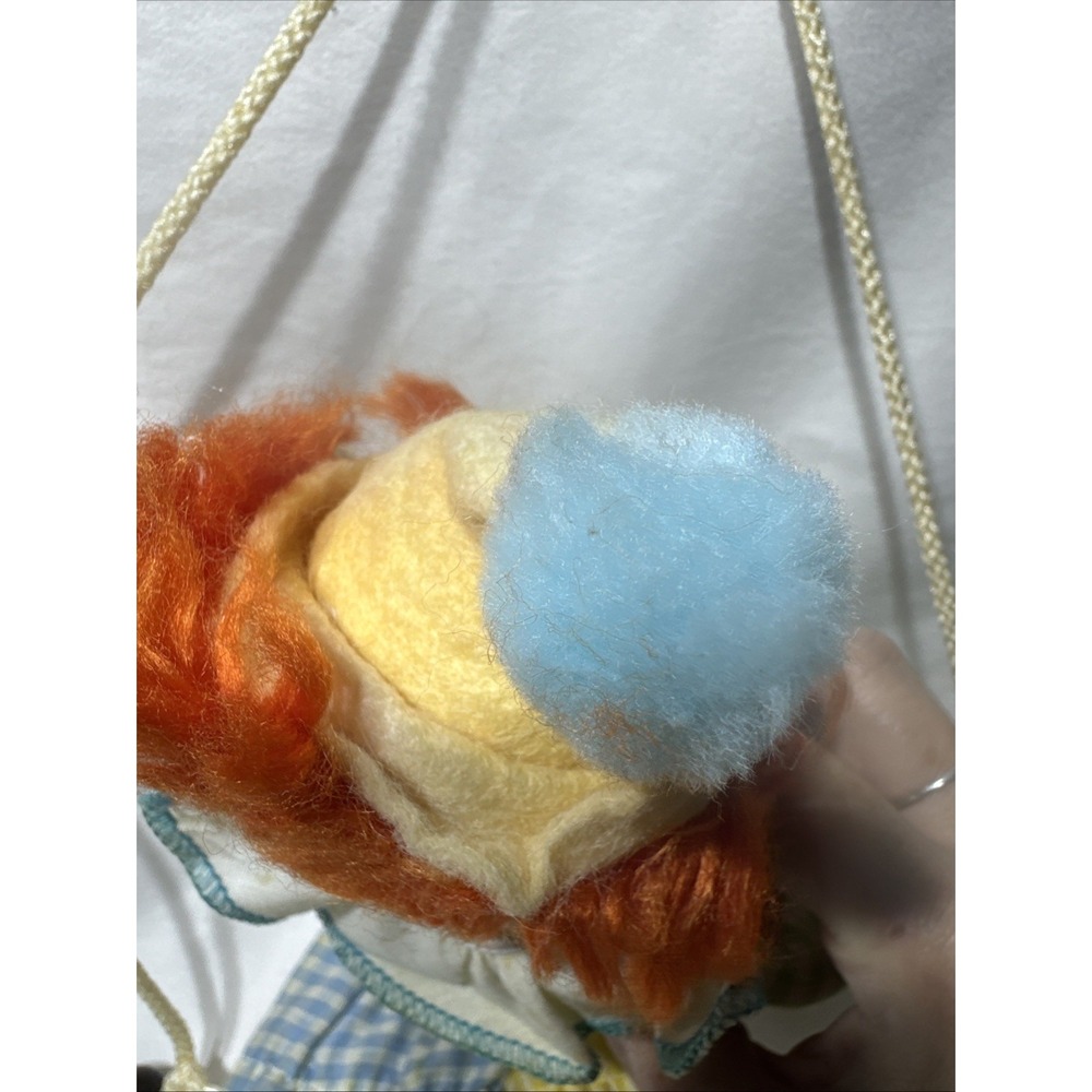 VTG 70's Happy CLOWN ON SWING/Trapeze Calico‎ Critters 18" Pastels MADE IN USA - Picture 9 of 13